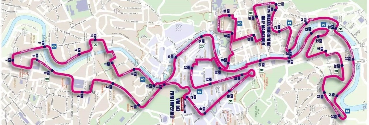 罗马马拉松比赛路线图