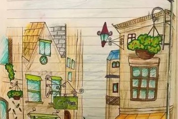 有一位小朋友，用画画的方式记录着自己旅行的意义